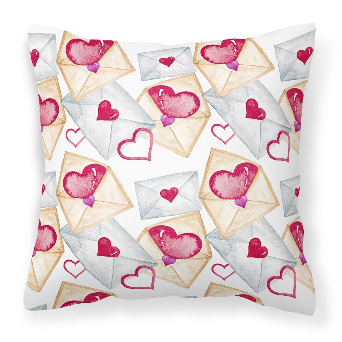Watercolor Love Letters Fabric Decorative Pillow - 14 x 14 in.