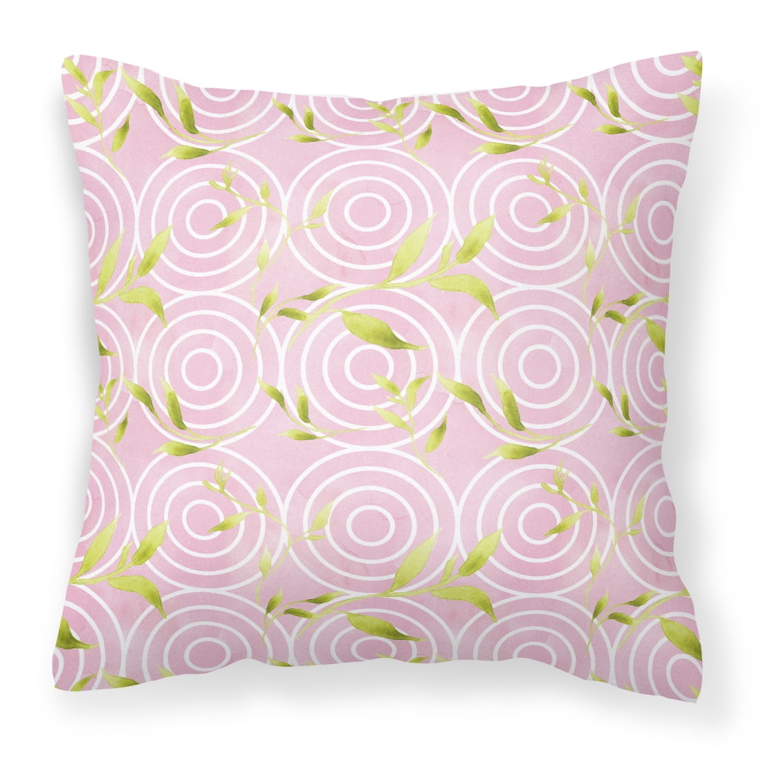 Gemoetric Circles on Pink Watercolor Fabric Decorative Pillow - 18 x 18 in.