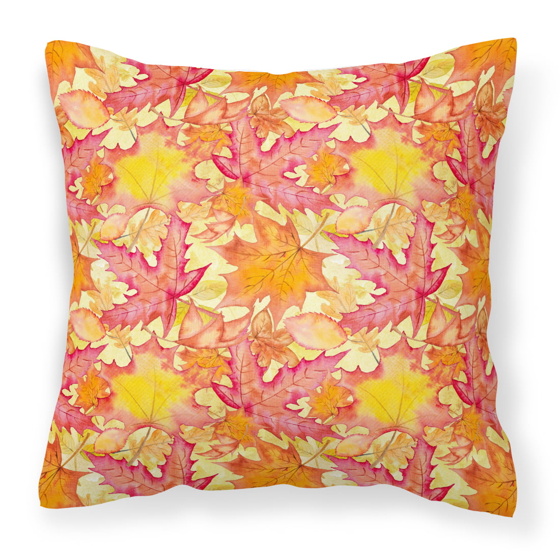 Picture of Carolines Treasures BB7498PW1818 Fall Leaves Watercolor Red Fabric Decorative Pillow, 18 x 18 in.