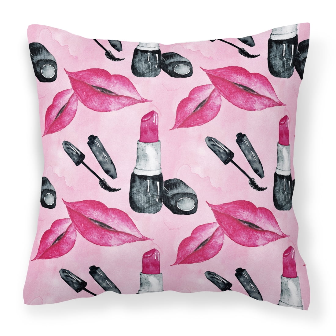 Watercolor Diva Lipstick Fabric Decorative Pillow 18 x 18 in.
