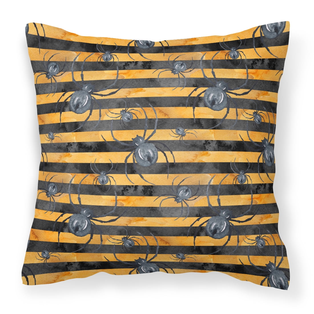 Watecolor Halloween Spiders Fabric Decorative Pillow - 18 x 18 in.