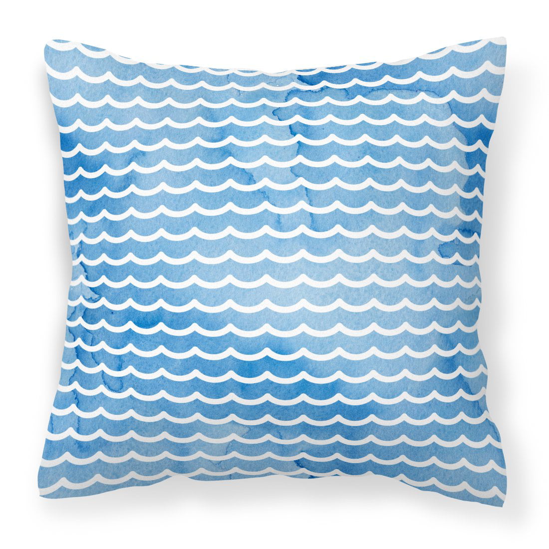 Beach Watercolor Waves Fabric Decorative Pillow - 18 x 18 in.