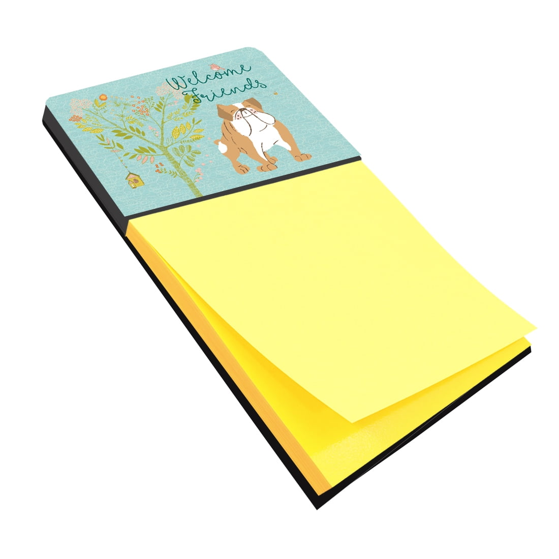 Welcome Friends English Bulldog Sticky Note Holder