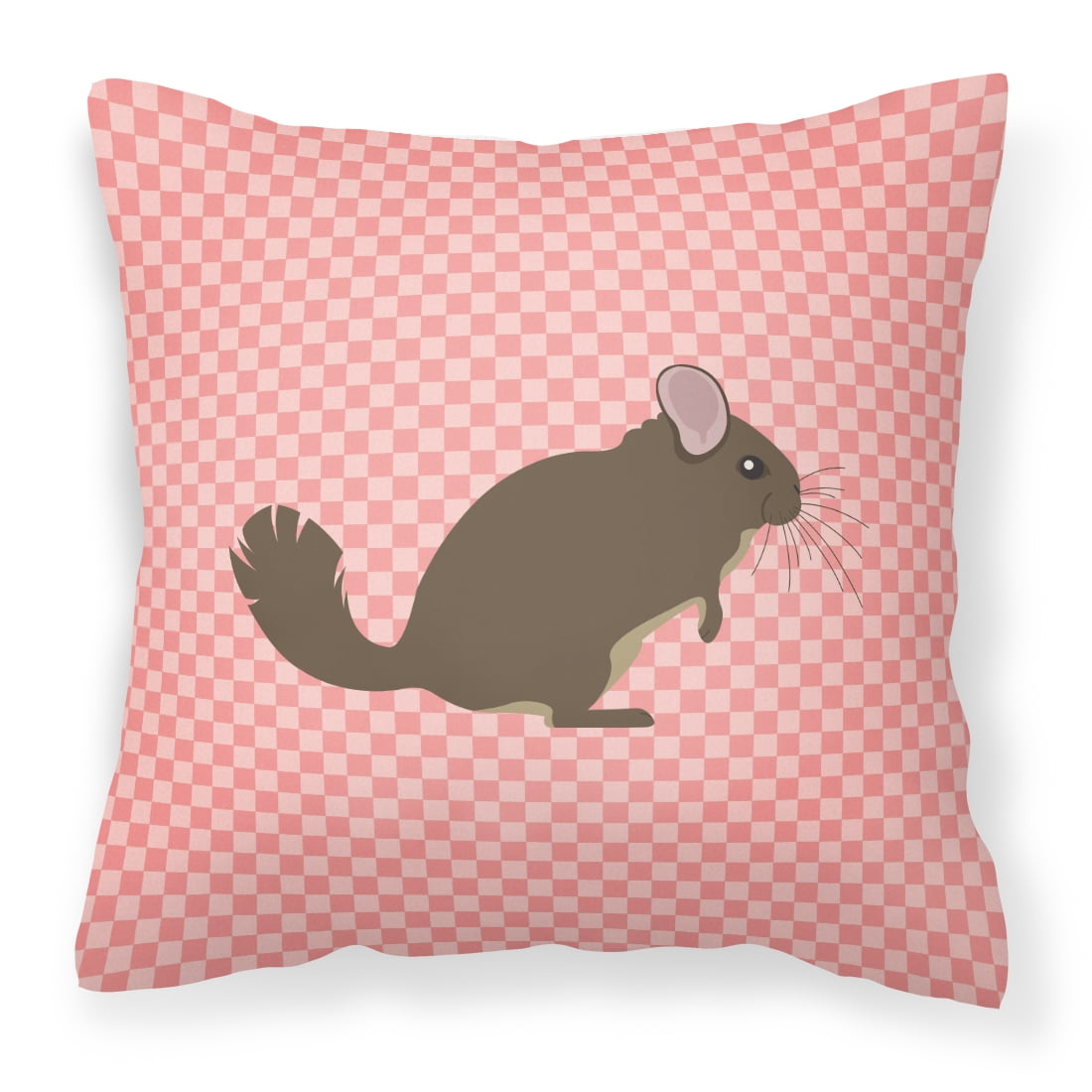 Chinchilla Pink Check Fabric Decorative Pillow - 14 x 14 in.
