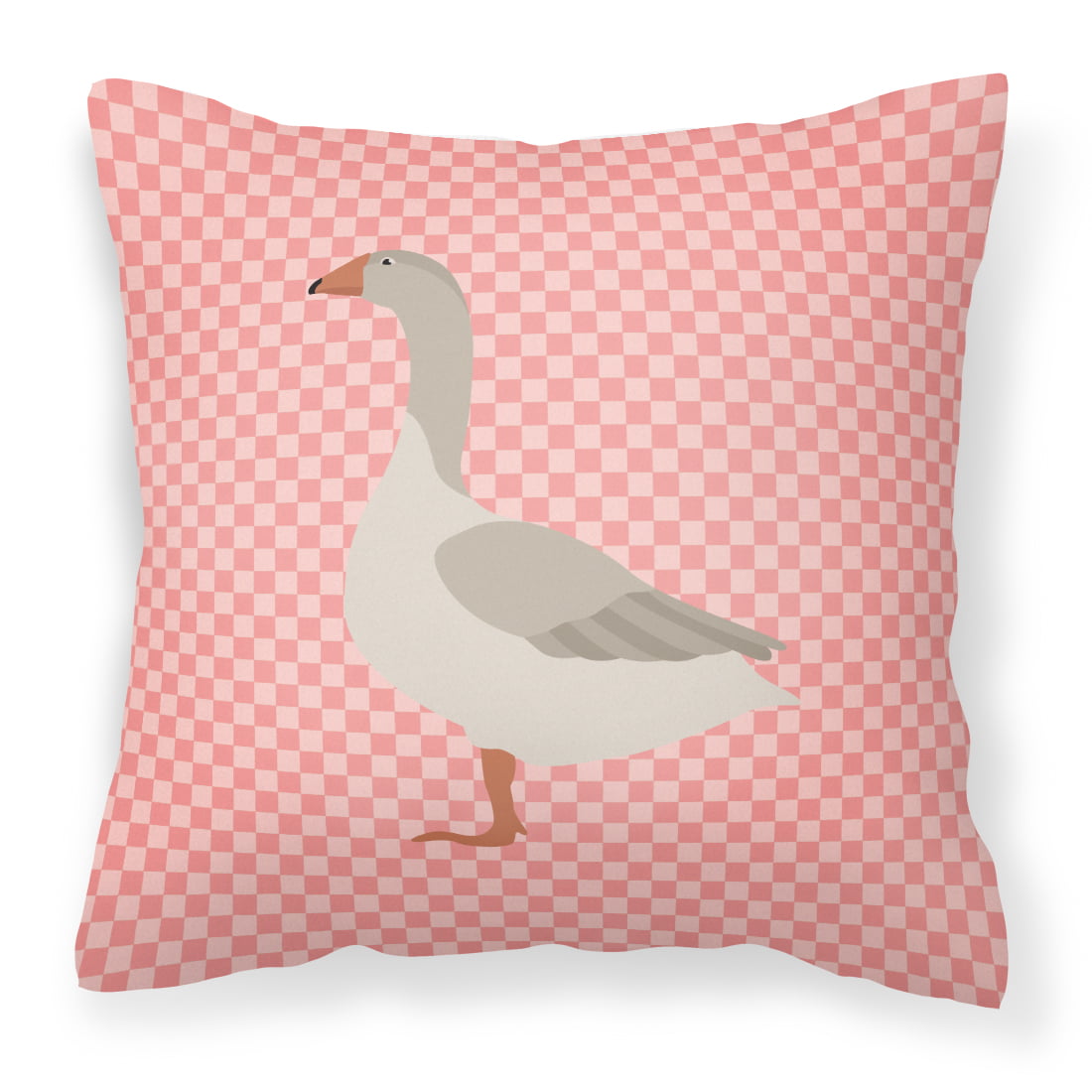 Steinbacher Goose Pink Check Fabric Decorative Pillow - 14 x 14 in.