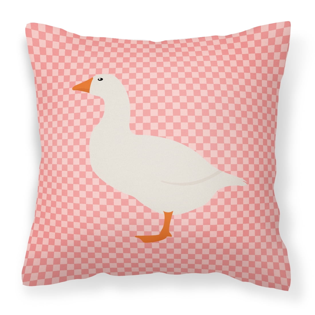 Shire Horse Pink Check Fabric Decorative Pillow - 14 x 14 in.