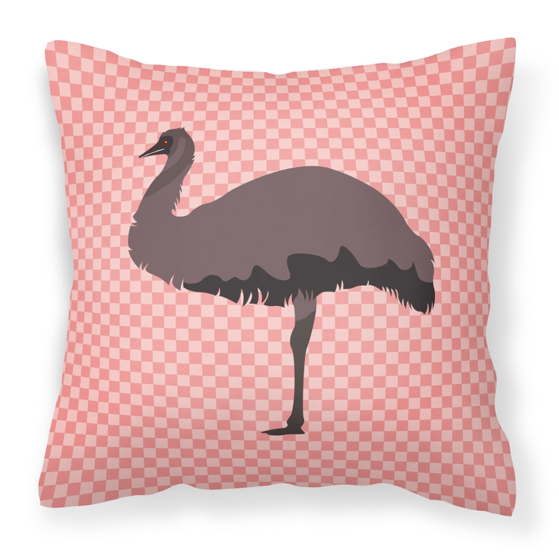 Emu Pink Check Fabric Decorative Pillow - 14 x 14 in.