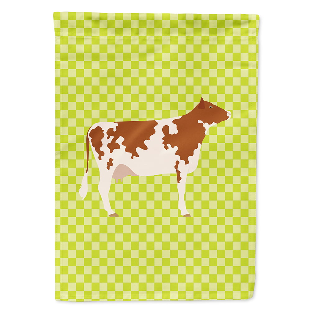 BB7653CHF Ayrshire Cow Green Flag Canvas House
