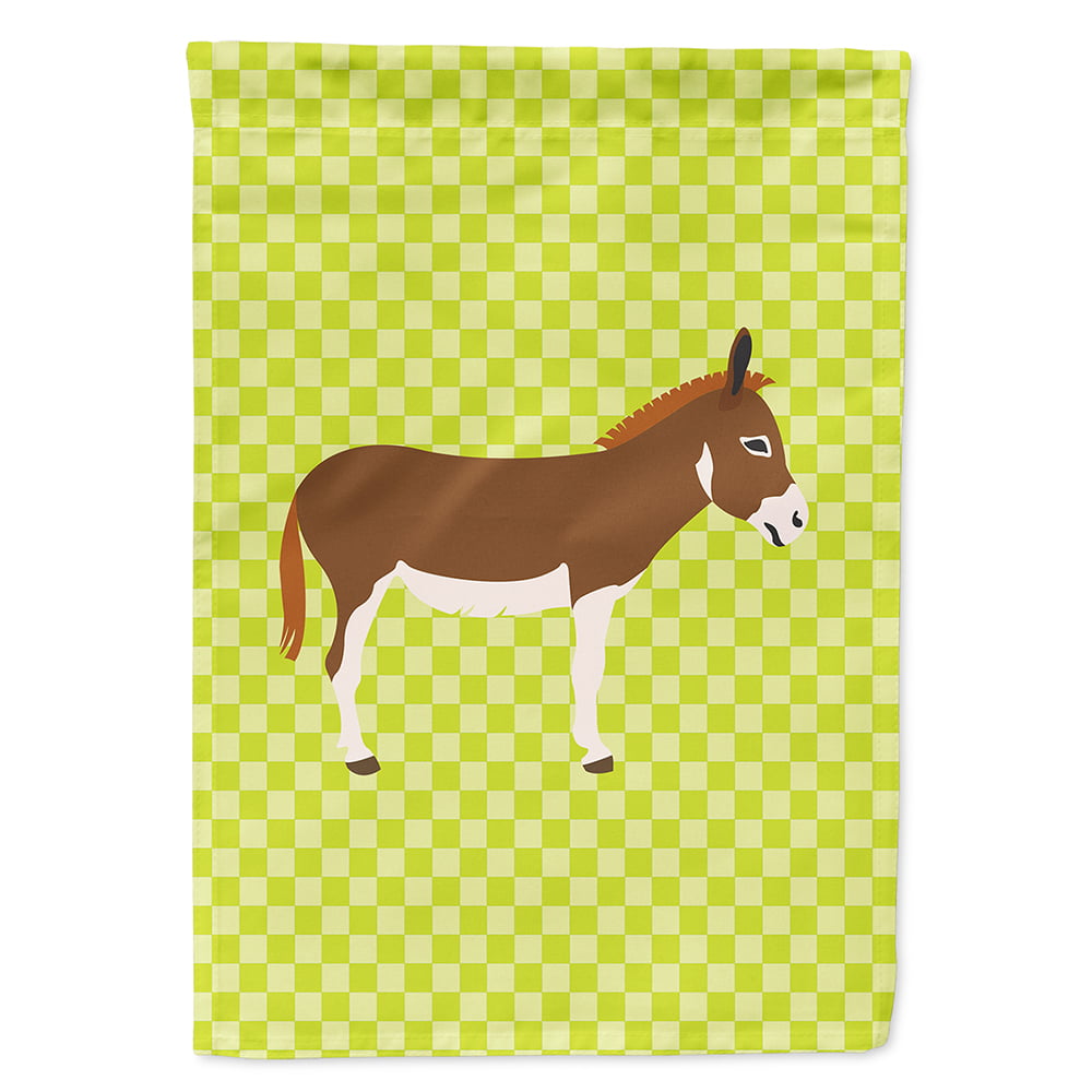 BB7673CHF Miniature Mediterranian Donkey Green Flag Canvas House