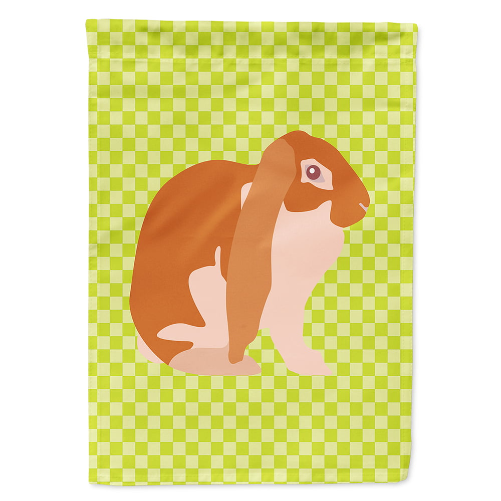 English Lop Rabbit Green Flag Canvas House