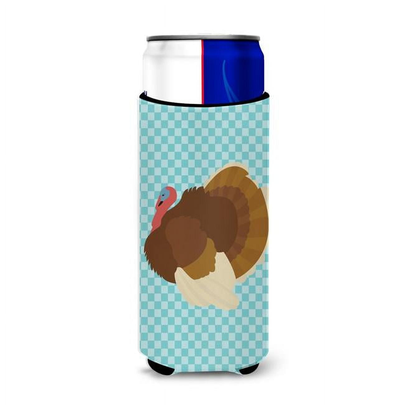French Turkey Dindon Blue Check Michelob Ultra Hugger for Slim Cans