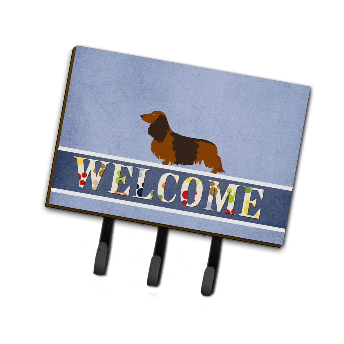 Longhaired Dachshund Welcome Leash or Key Holder
