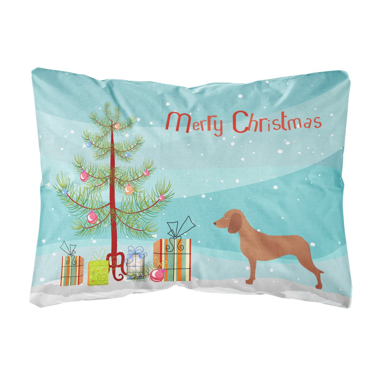 Bavarian Mountian Hound Christmas Canvas Fabric Decorative Pillow - Multi-Colored - 12 L x 3 W x 16 H in.