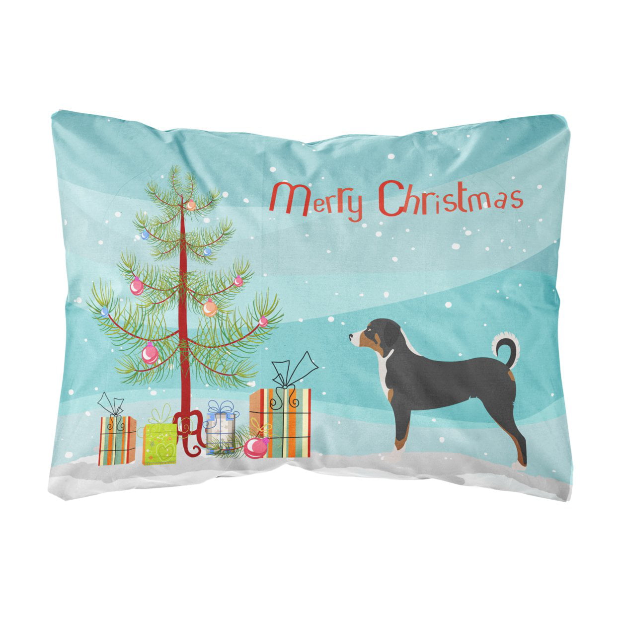 Appenzeller Sennenhund Christmas Canvas Fabric Decorative Pillow - Multi-Colored