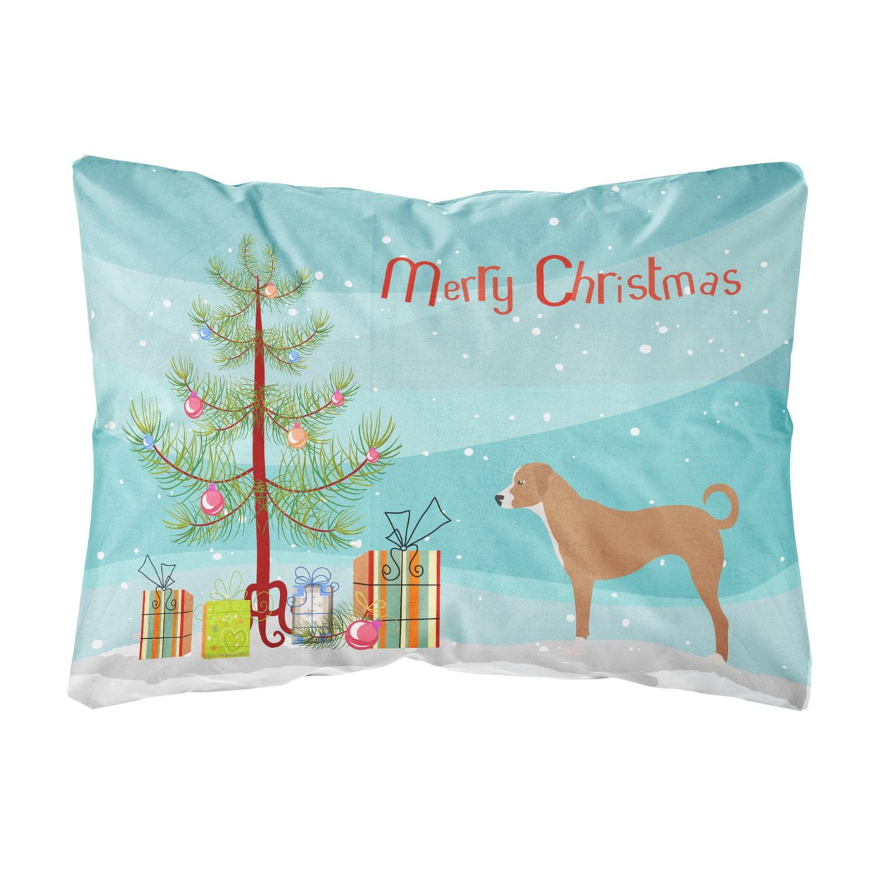 Australian Pinscher Christmas Canvas Fabric Decorative Pillow - Multi-Colored - 12 L x 3 W x 16 H in.