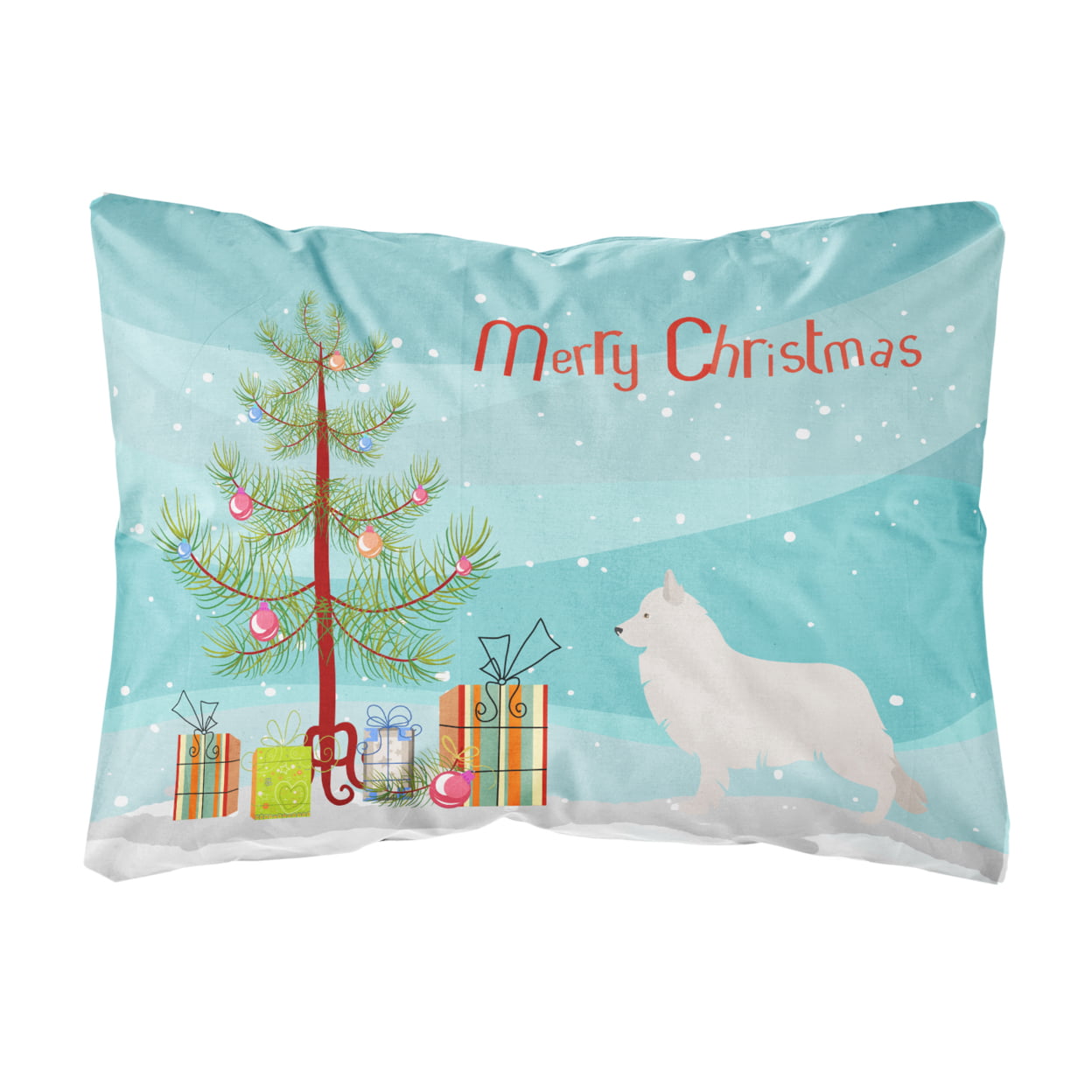 Picture of Carolines Treasures BB8454PW1216 Berger Blanc Suisse Christmas Canvas Fabric Decorative Pillow