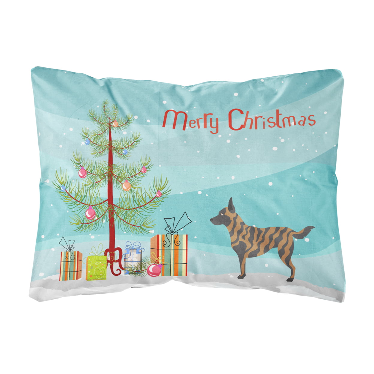 Picture of Carolines Treasures BB8462PW1216 Dutch Shepherd Christmas Canvas Fabric Decorative Pillow