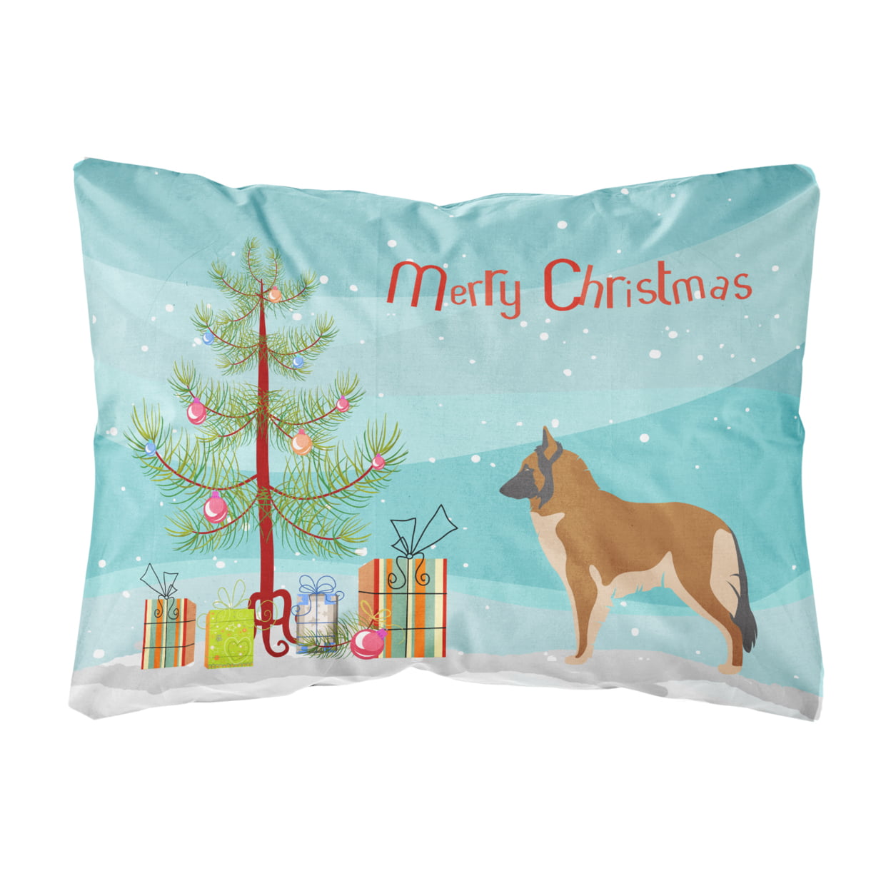 Belgian Tervuren Christmas Canvas Fabric Decorative Pillow - Multi-Colored