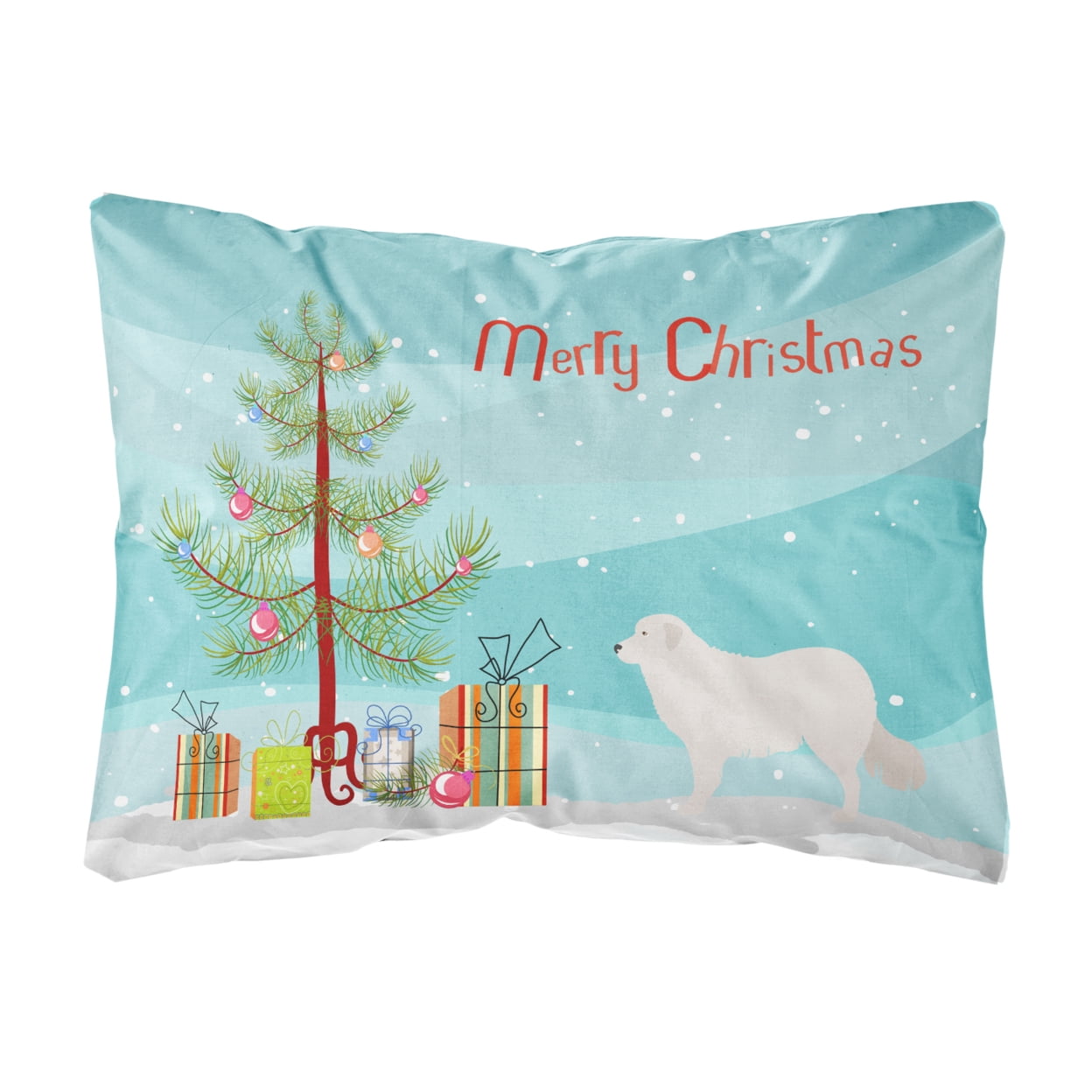 Kuvasz Christmas Canvas Fabric Decorative Pillow - Multi-Colored