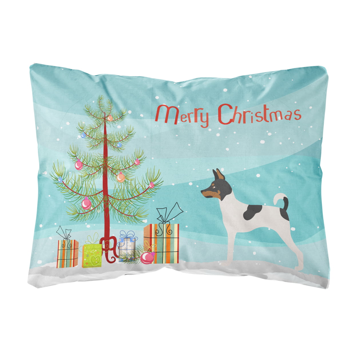 Picture of Carolines Treasures BB8468PW1216 American Toy Fox Terrier Christmas Canvas Fabric Decorative Pillow