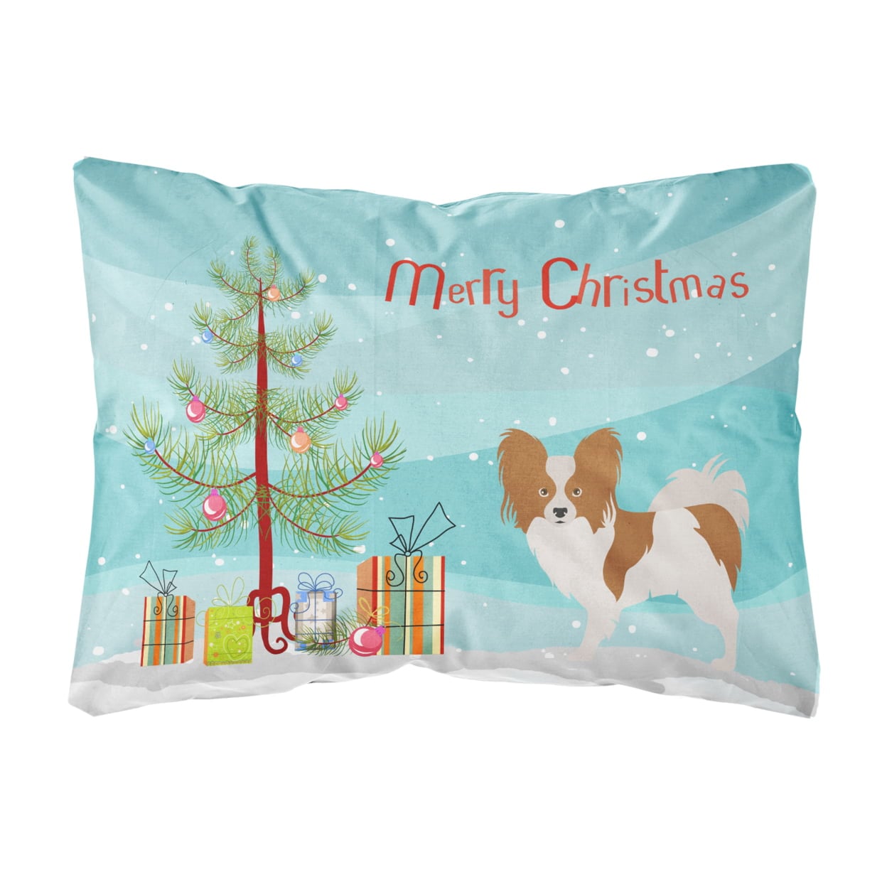 BB8472PW1216 Papillon Christmas Canvas Fabric Decorative Pillow