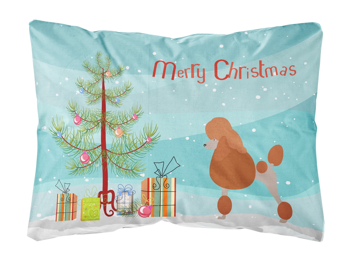 Picture of Carolines Treasures BB8473PW1216 Royal Poodle Christmas Canvas Fabric Decorative Pillow