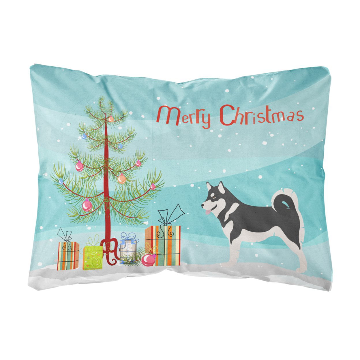 Picture of Carolines Treasures BB8486PW1216 Alaskan Malamute Christmas Canvas Fabric Decorative Pillow