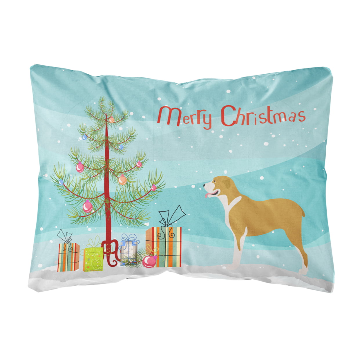 Belgium Mastiff Christmas Canvas Fabric Decorative Pillow - Multi-Colored