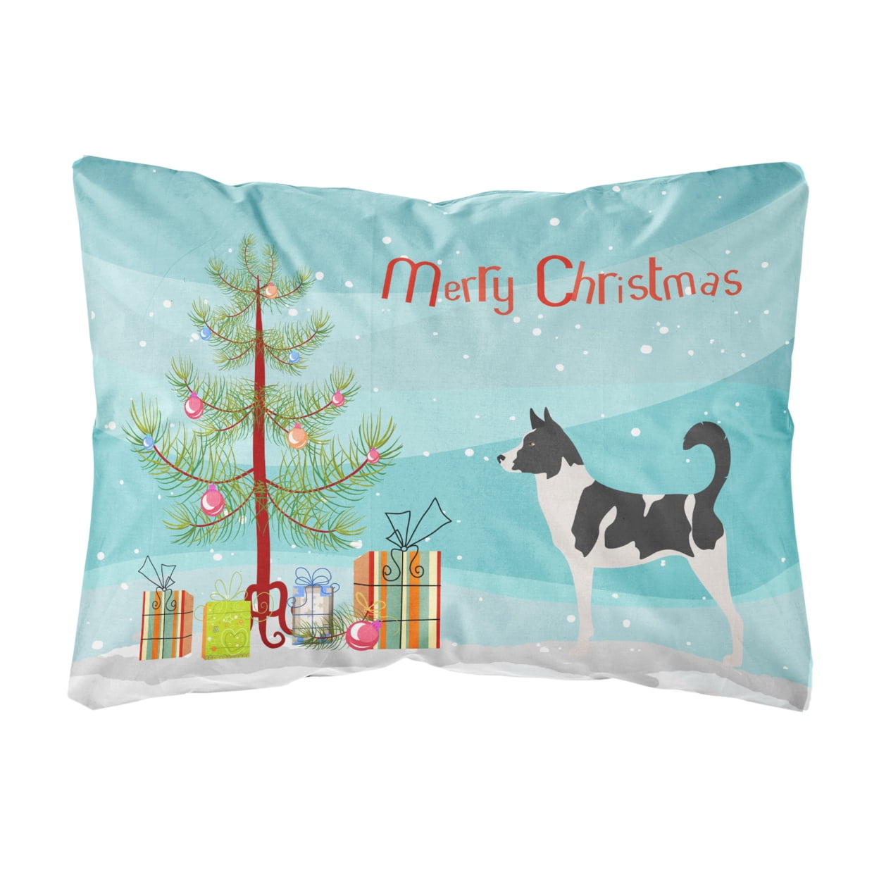 Canaan Dog Christmas Canvas Fabric Decorative Pillow - Multi-Colored