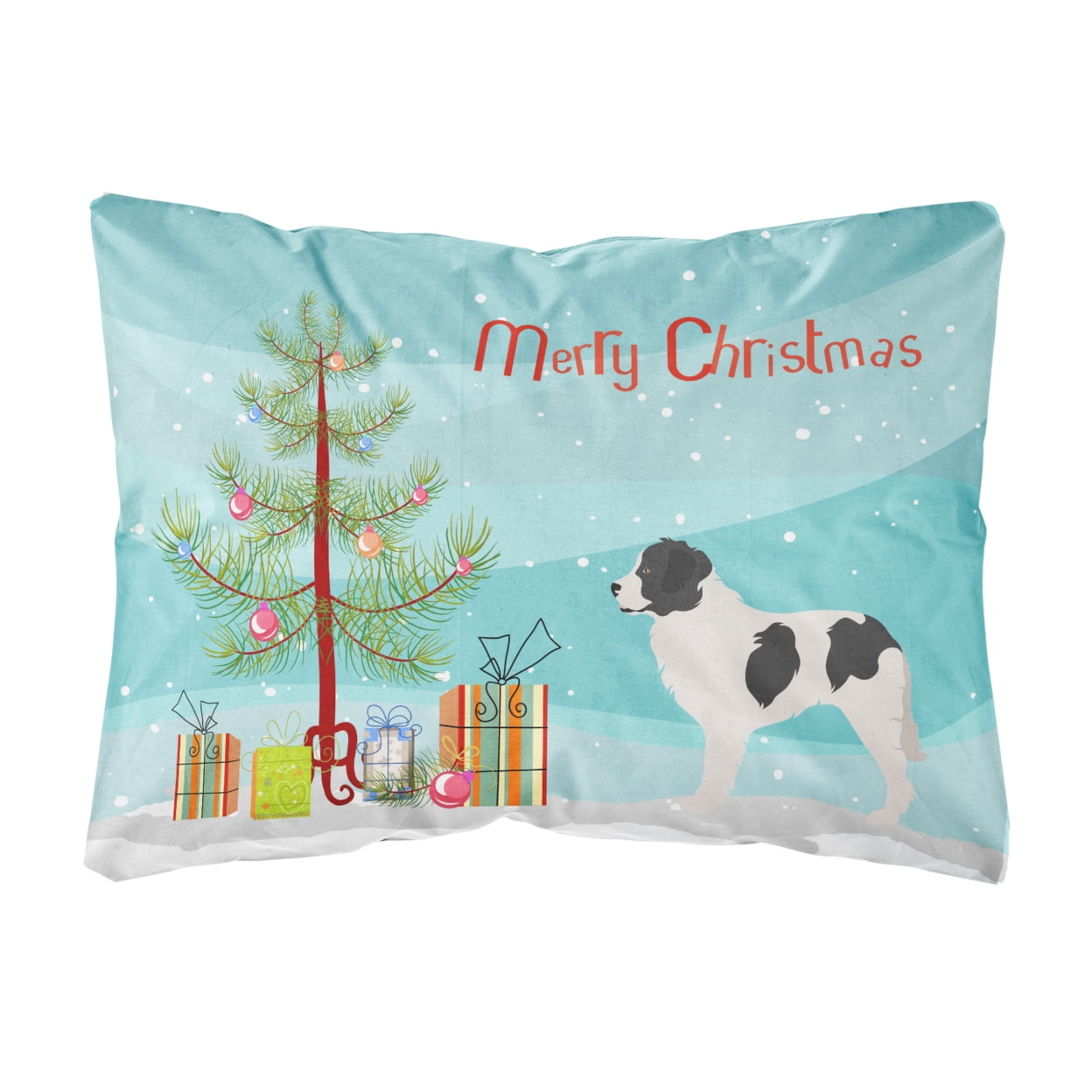 Landseer Christmas Canvas Fabric Decorative Pillow - Multi-Colored