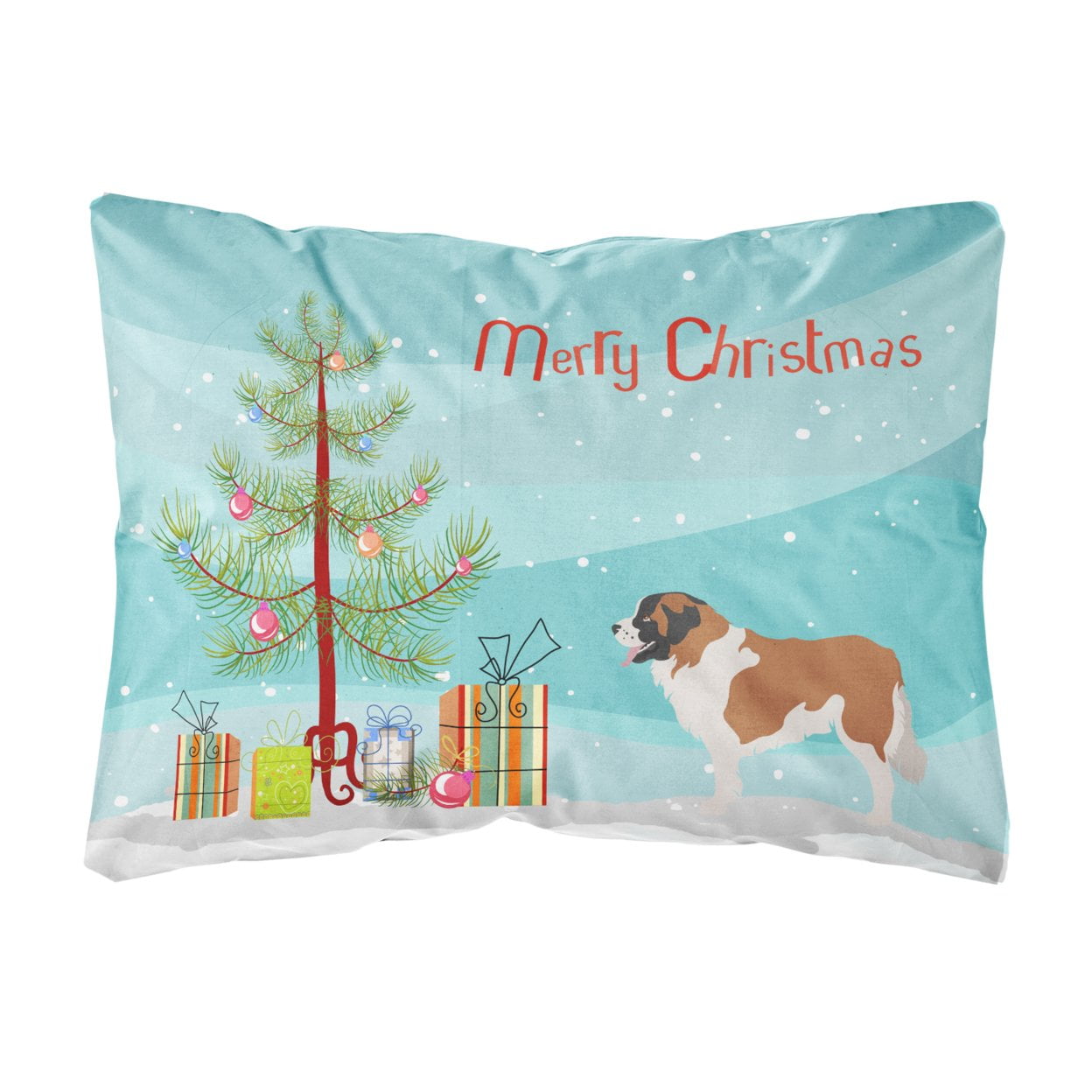 Moscow Watchdog Christmas Canvas Fabric Decorative Pillow - Multi-Colored