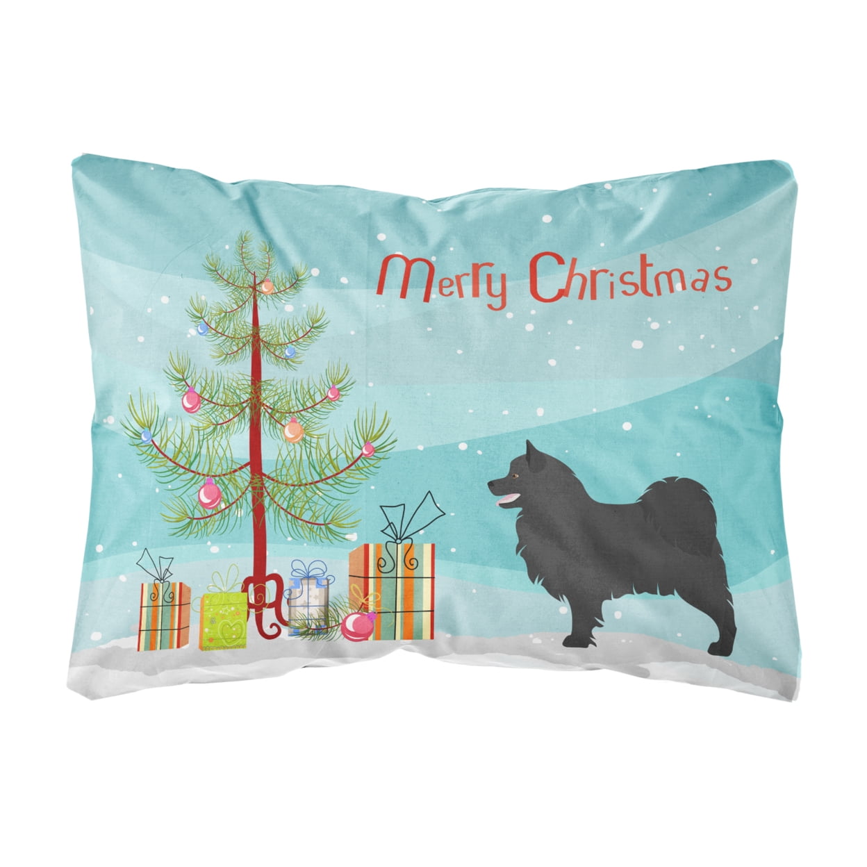Swedish Lapphund Christmas Canvas Fabric Decorative Pillow - Multi-Colored - 12 L x 3 W x 16 H in.