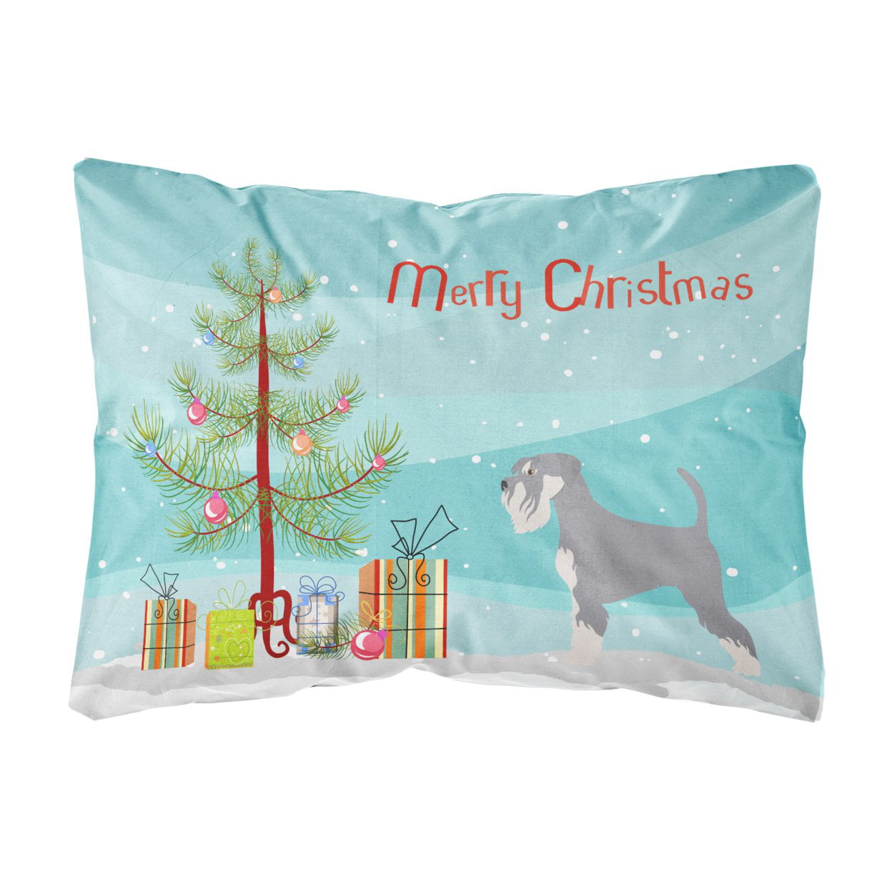 BB8512PW1216 Schnauzer Christmas Canvas Fabric Decorative Pillow