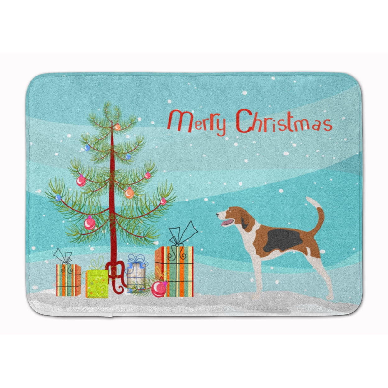 BB8433RUG American Foxhound Christmas Machine Washable Memory Foam Mat