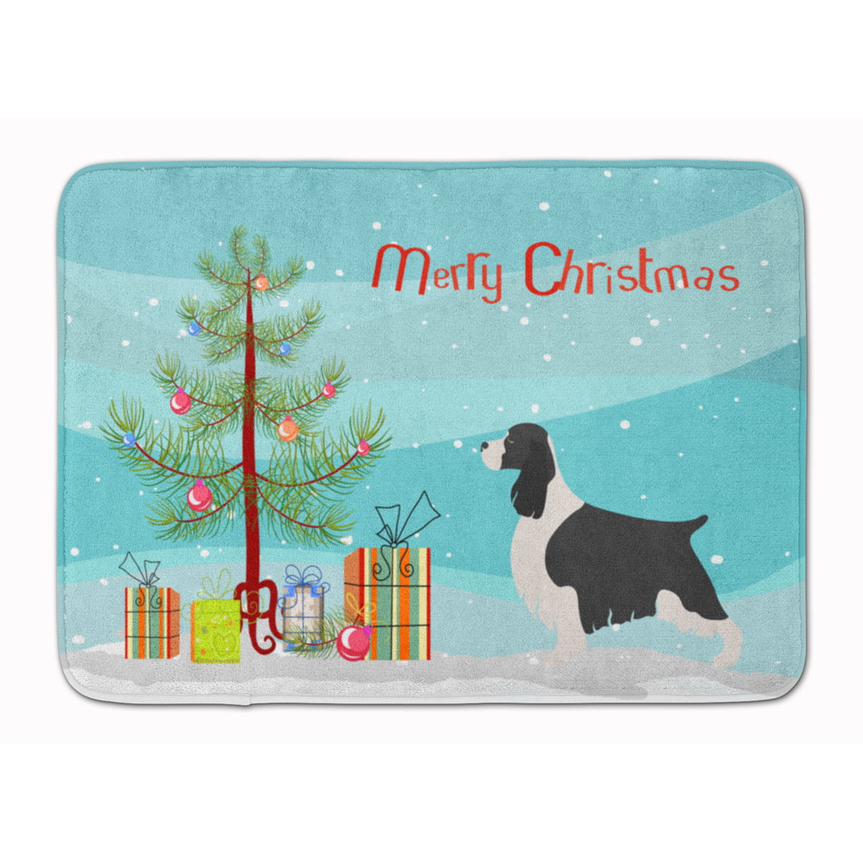 English Springer Spaniel Christmas Machine Washable Memory Foam Mat