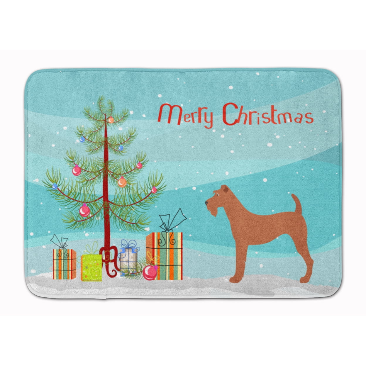 BB8438RUG Irish Terrier Christmas Machine Washable Memory Foam Mat