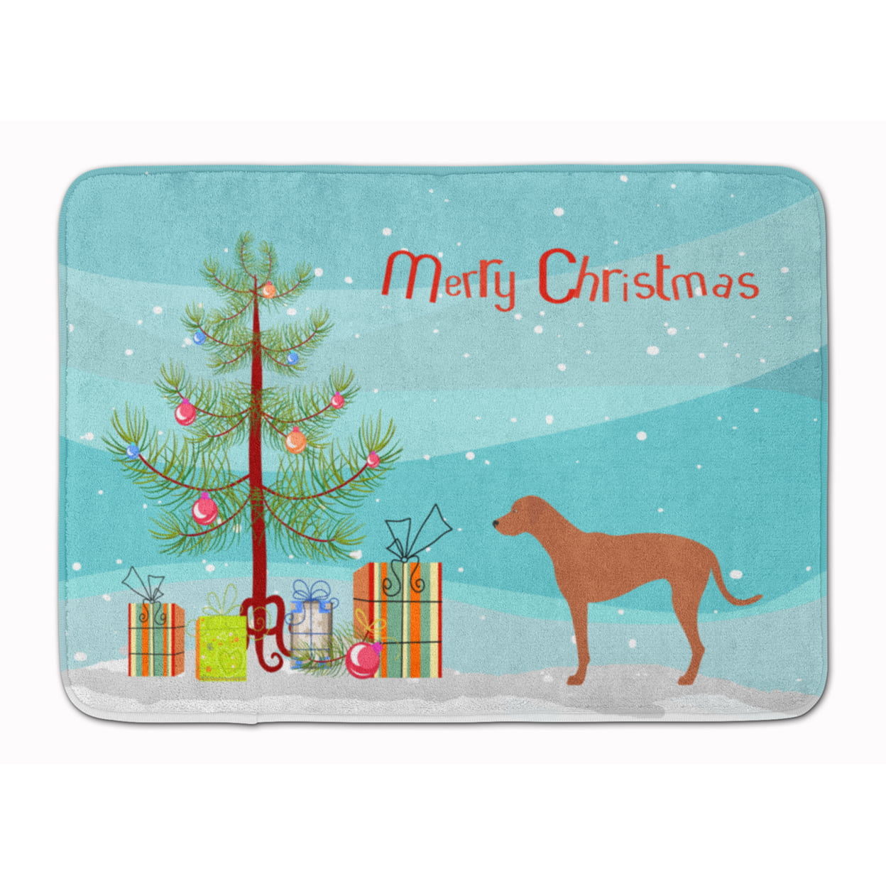 BB8439RUG Rhodesian Ridgeback Christmas Machine Washable Memory Foam Mat