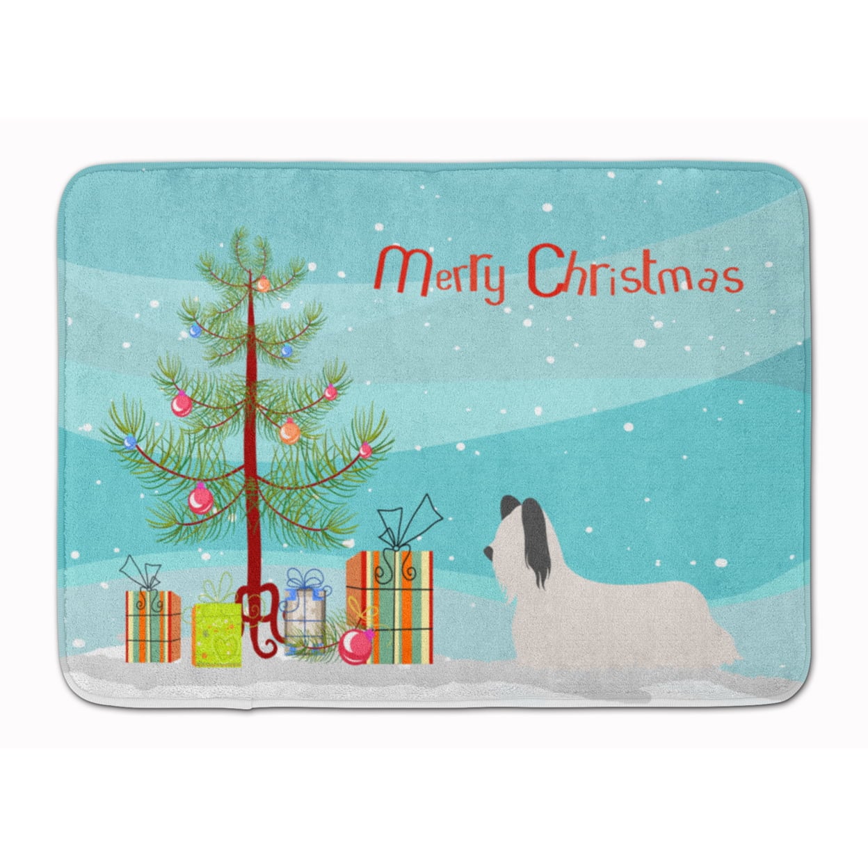 BB8440RUG Skye Terrier Christmas Machine Washable Memory Foam Mat