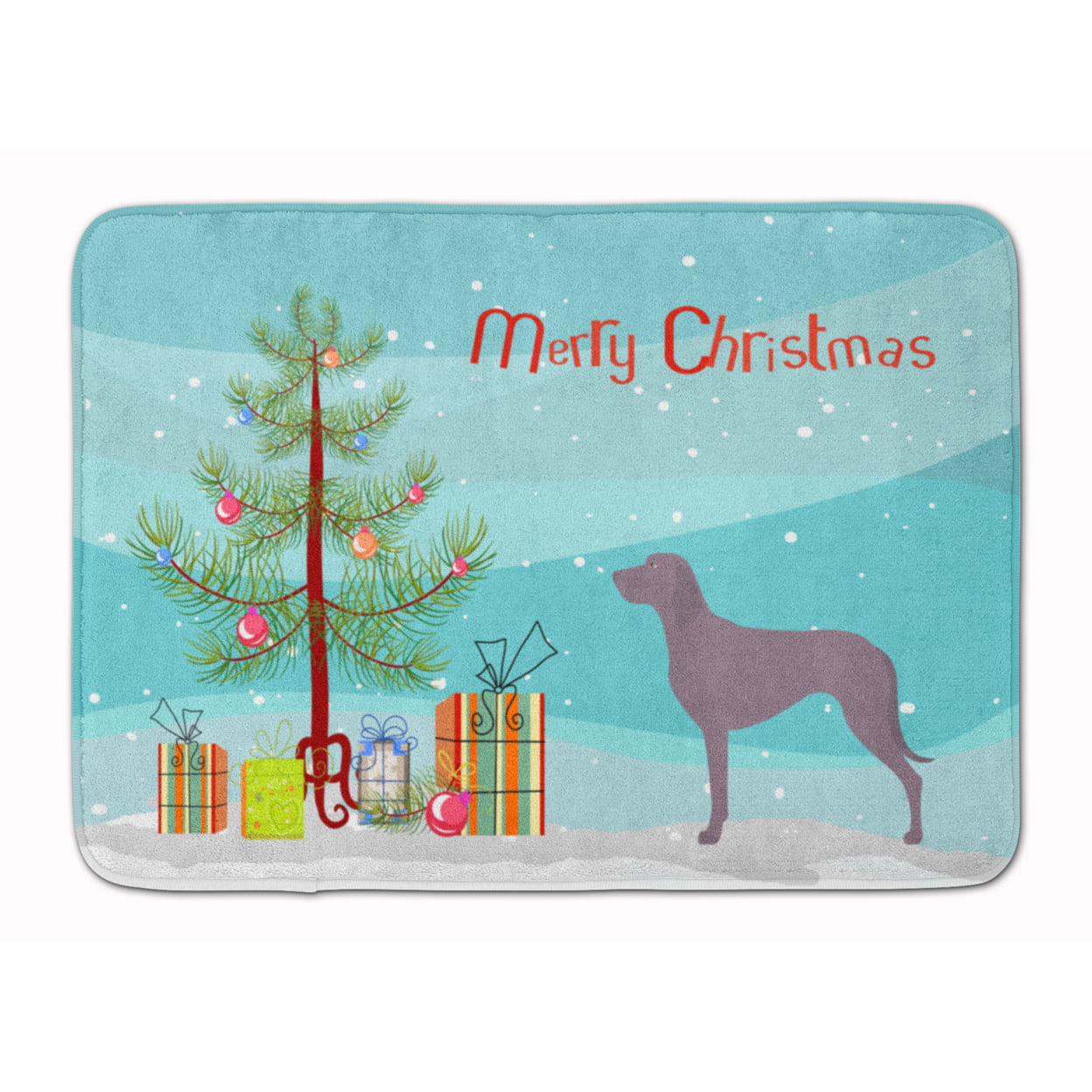Weimaraner Christmas Machine Washable Memory Foam Mat