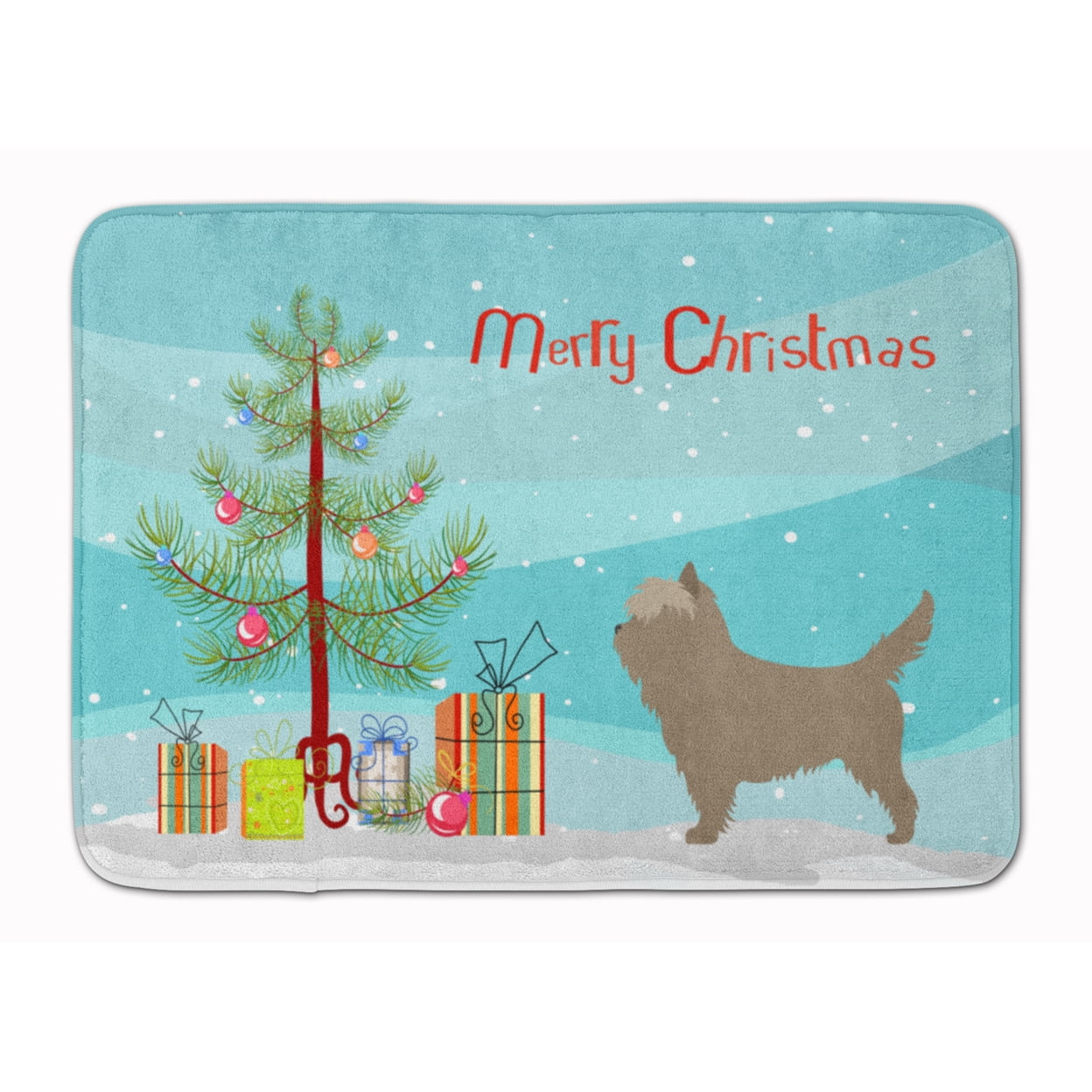 Cairn Terrier Christmas Machine Washable Memory Foam Mat
