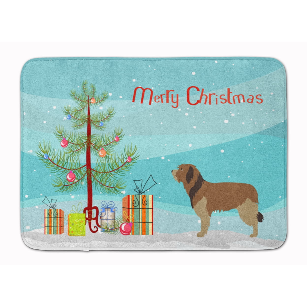 BB8457RUG Catalan Sheepdog Christmas Machine Washable Memory Foam Mat