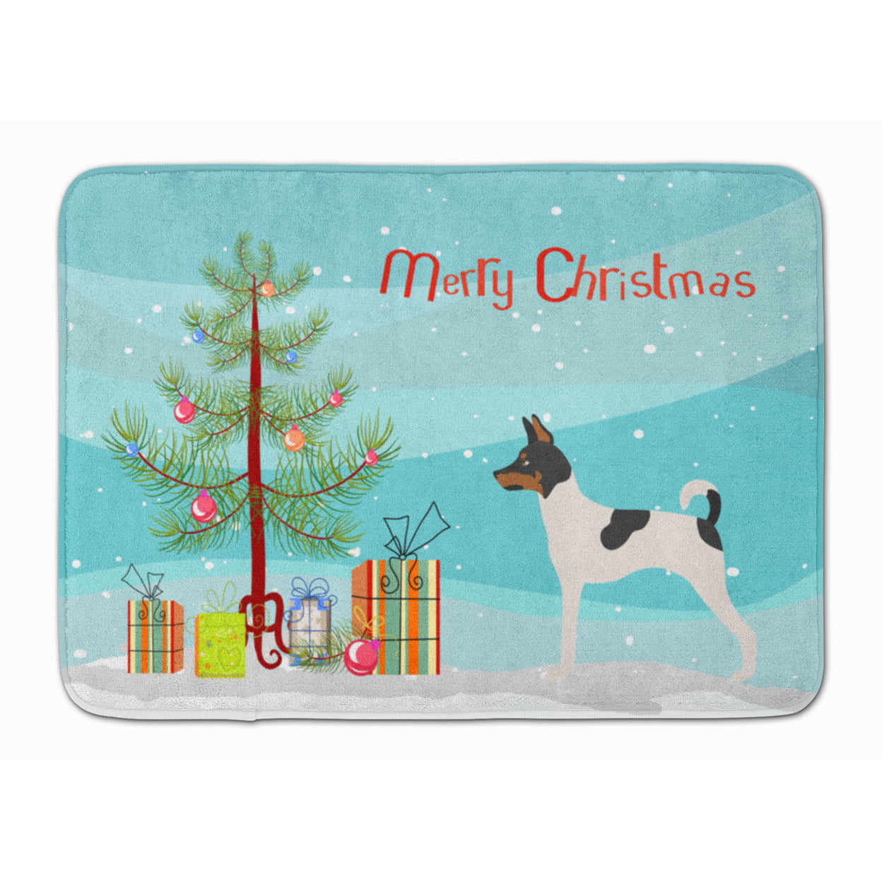 BB8468RUG American Toy Fox Terrier Christmas Machine Washable Memory Foam Mat