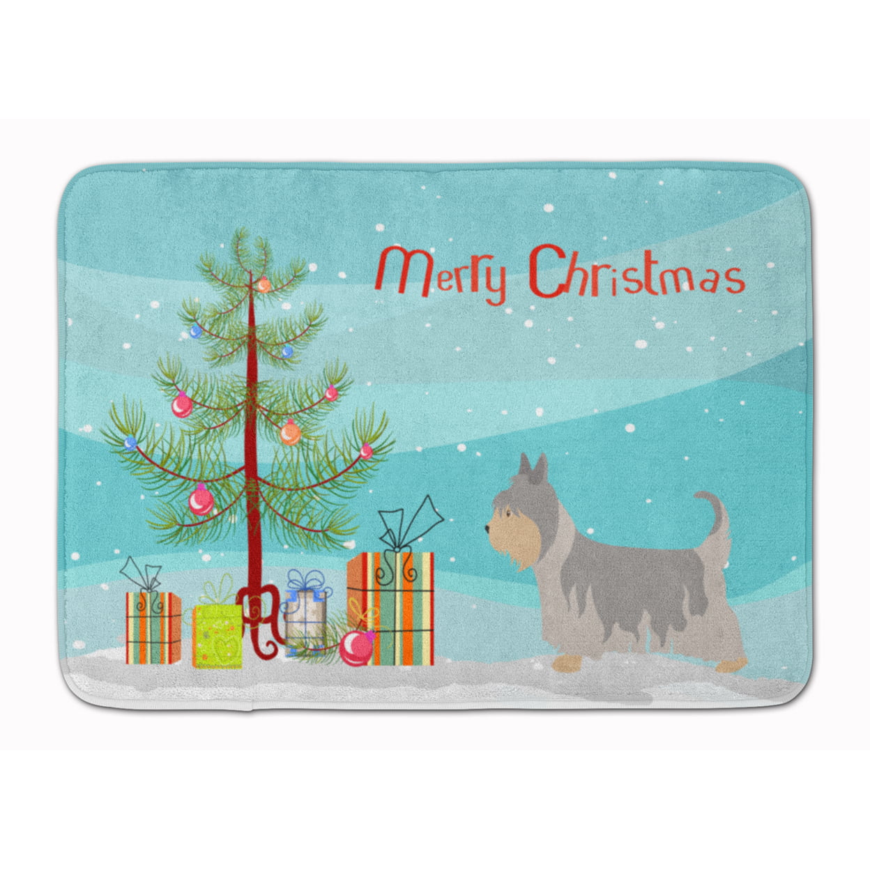 BB8469RUG Australian Silky Terrier Christmas Machine Washable Memory Foam Mat