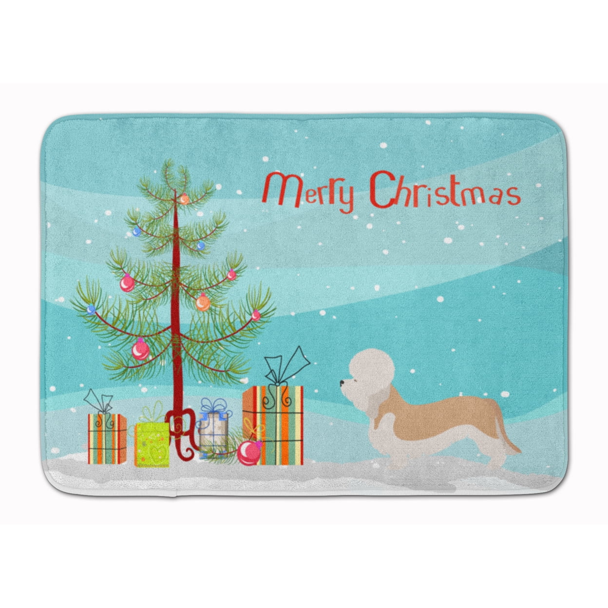 Dandie Dinmont Terrier Christmas Machine Washable Memory Foam Mat