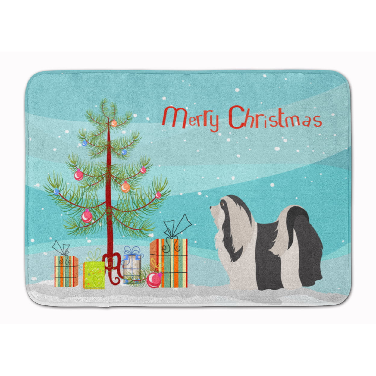 BB8476RUG Havanese Christmas Machine Washable Memory Foam Mat