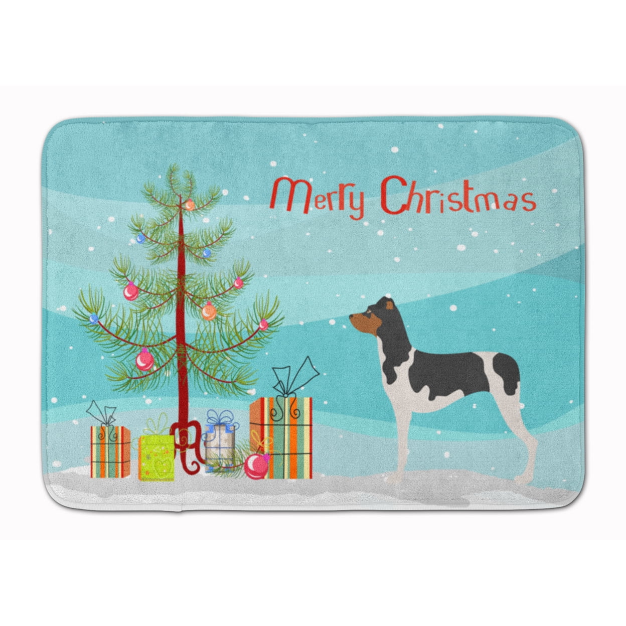 BB8477RUG Brazilian Terrier Christmas Machine Washable Memory Foam Mat
