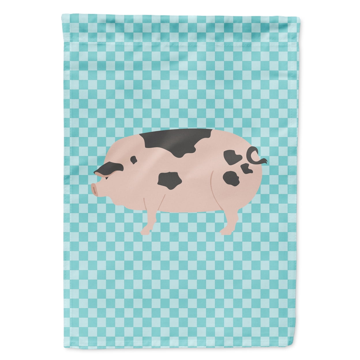 Gloucester Old Spot Pig Blue Check Garden Flag