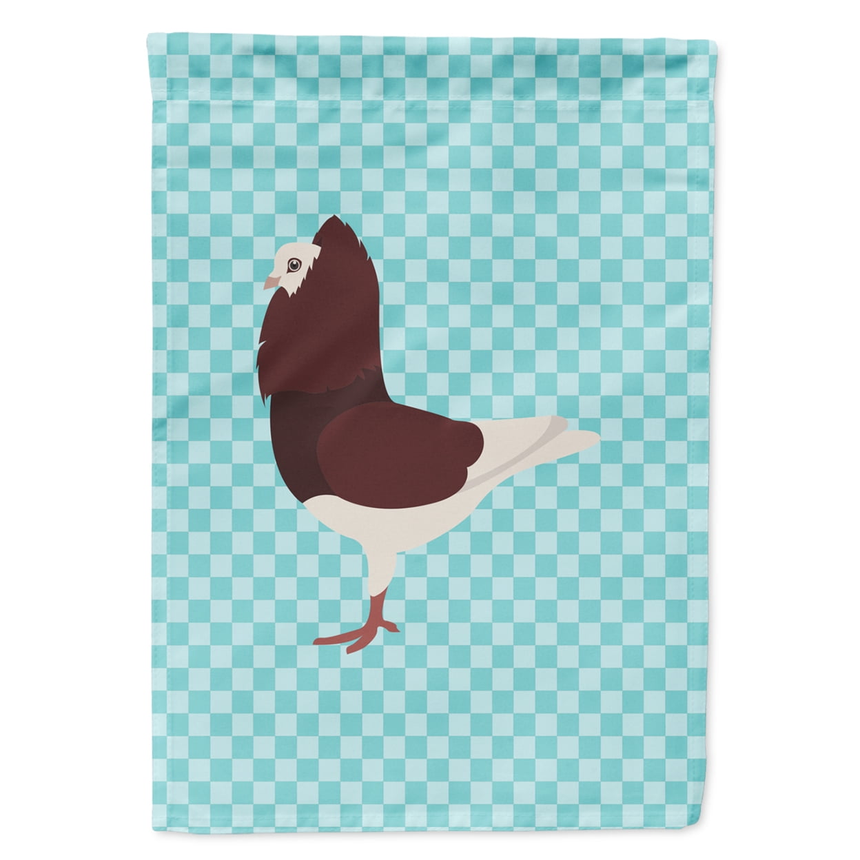 Capuchin Red Pigeon Blue Check Garden Flag