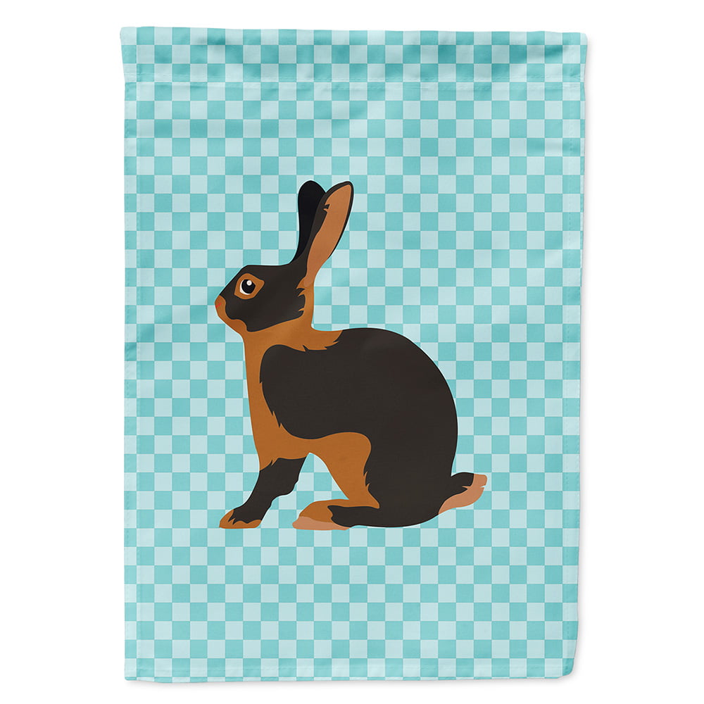 Tan Rabbit Blue Check Garden Flag