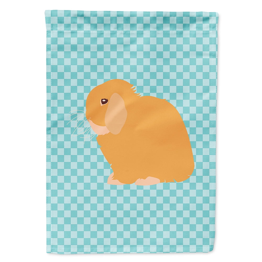 Holland Lop Rabbit Blue Check Garden Flag
